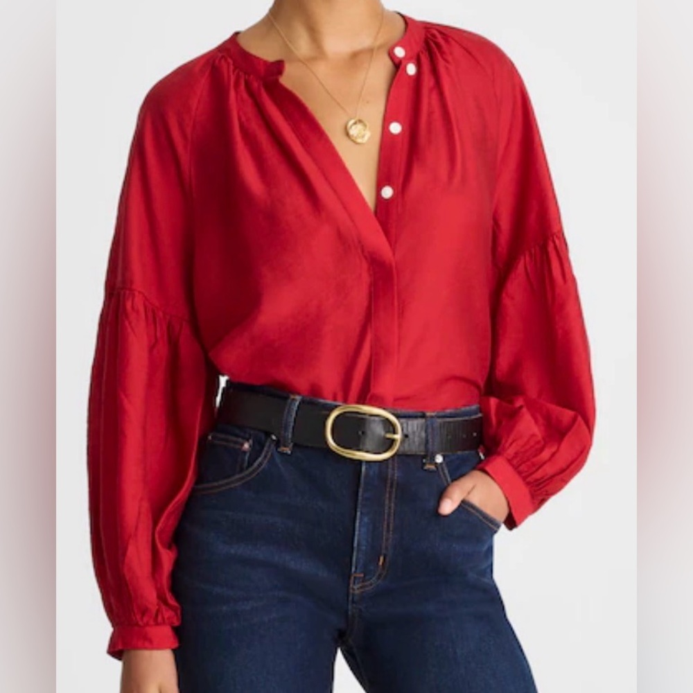 Madewell| Shirred Balloon-Sleeve Top